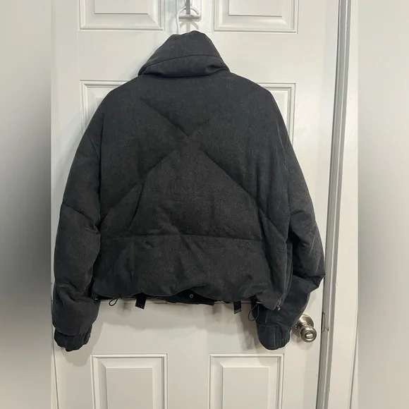 AGOLDE Relaxed 
Nova Denim Puffer In Marbled Blk (washed BIk) Puffer Jacket XS - Picture 6 of 16